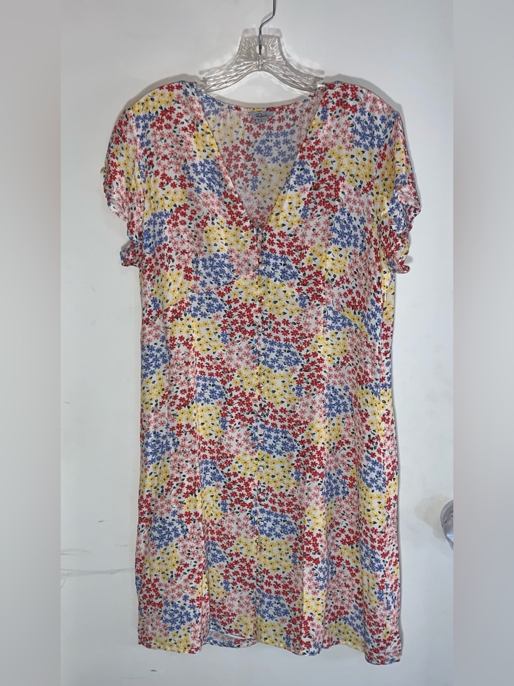 RAILS Women's Helena Flower Meadow Short Sleeve Button Down Shirt Dress Large